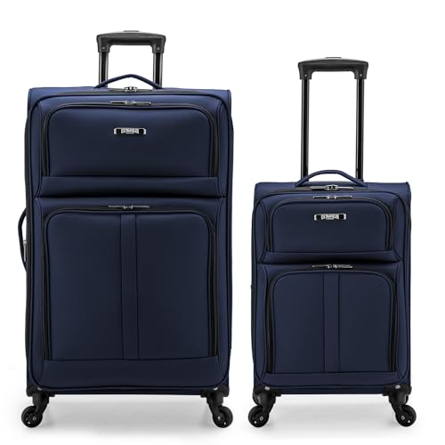 Image of U.S. Traveler Anzio Softside Expandable Luggage with Spinner Wheels, Navy, 2-Piece Set (22 /30)