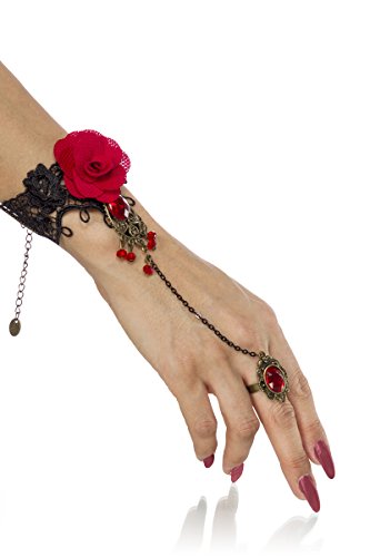 Atixo OS - Joyas para mujer, color negro y rojo