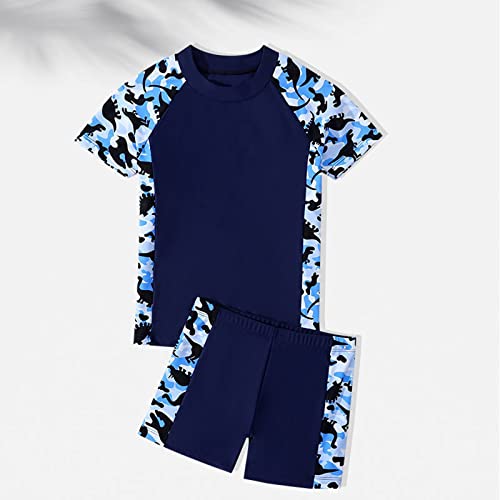Boys Kids 2 Piece Beach Swimsuits Sets Short Sleeve Dinosaur Raglan Swim Tees and Trunks Shorts Toddler Boy Clothes 4t3