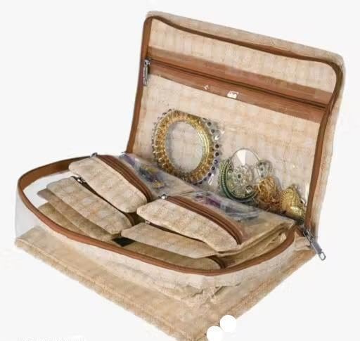 Jewellery Box Multi Pocket Pouch Makeup Pouch/Cosmetic Bag/Jewellery Pouch/Travel Pouch/Vanity Box|PAN-P036-image-1
