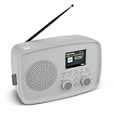 MEDION DAB Radio mit Bluetooth DRE-1– Empfang über DAB+ und UKW, Radiowecker, 5W Lautsprecher für klaren Klang, TFT-Display, ASA-Notfallfunktion, Betrieb über Netzanschluss - grau