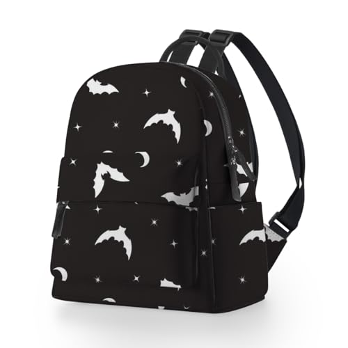 Image of Deanfun Mini Backpack for Women - Waterproof Cute Small Backpack with Bat Print, Multi Pockets and Reinforced Belts MNSB-311