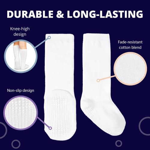 LA ACTIVE Girls Knee High Socks Cozy Warm Cotton Uniform Sports Socks for Baby Toddlers Kids Dress Socks3