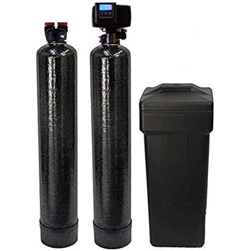 AFWFilters 5600sxt Whole House Water Softener Plus Upflow Carbon Filtration System, 10% crosslink resin and coconut shell carbon, 9"x48" tanks, 32,000 grain Fleck water softener, 1 cubic foot systems