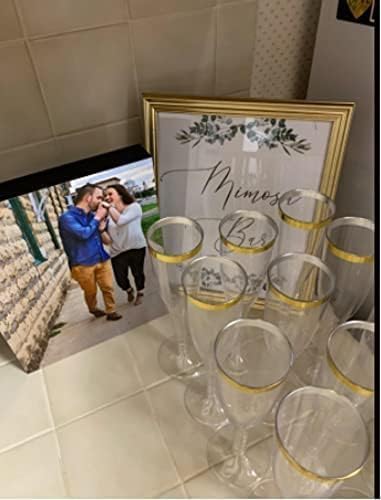 Miniatura 3 de Oojami 50 copas desechables clásicas de plástico champán para fiestas, vasos de plástico, bodas, fiestas, tostadas, cócteles, mimosa, paquete de