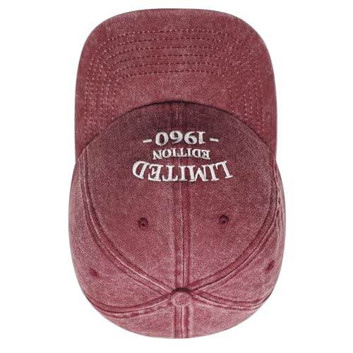 Image of 65th Birthday Gifts for Women, Happy 65th Birthday Decorations Men Woman, 65 Year Old Gift Ideas, Vintage 1960 Birthday Baseball Caps Adjustable, Washed Cotton Hats for Mom Wife Aunt Sister Friends
