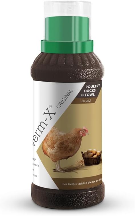 Verm-X 100% Natural Liquid for Poultry. Supports Intestinal Hygiene. Vet Approved. UFAS Assured. Contains Prebiotic for Gut Biome. Restores and Maintains Gut Vitality. Wormwood Free - 250ml