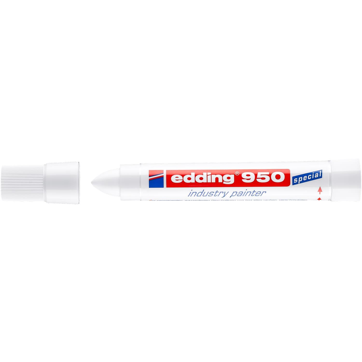 EDDING Lot de 12 Marqueurs Spécial Industrie 950 Blanc Pointe Ronde Large 10 mm