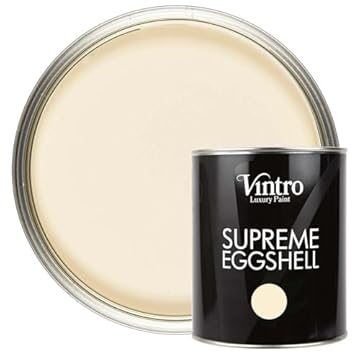 Vintro Paint | Satin Furniture Paint | Yellow Cream | Wood | Trim | Metal | Eggshell Finish | 1 Litre (Buckingham)