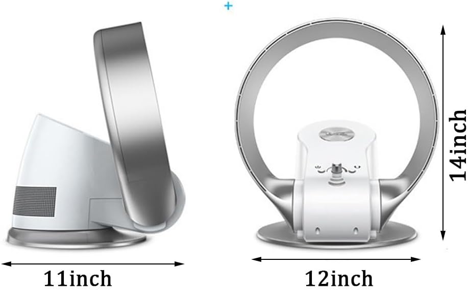 Bladeless Tower Fan Wall Mount Fan for Office - Quiet & Powerful Space Cooling Desk Cooling Fan Standing Fan - Personal Air Cooler Black White