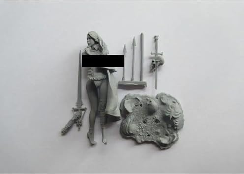 1/24 75mm Resin Model Kit Nudes Beautiful Girl Warrior Fallen Angel Unpainted