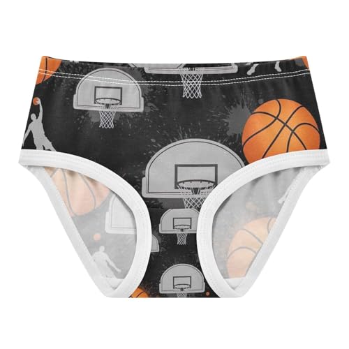 Orange Basketballs Toddler Underwear Girls, Underwear for Girls, 2T–8 Years