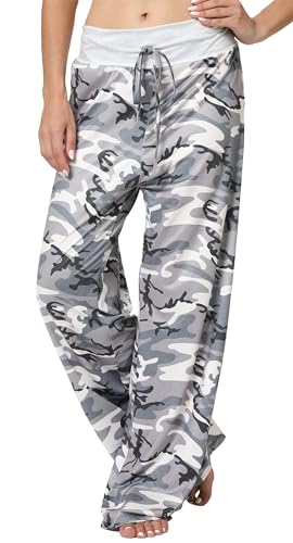 Image of Women Pajama Pants Comfy Lounge Wide Leg Casual Stretch Palazzo Drawstring Pj Bottoms Pants S-3XL