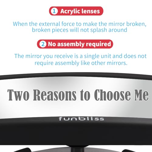 image for Funbliss Baby Car Mirror Safely Monitor,Car Mirror Baby Rear Facing Se