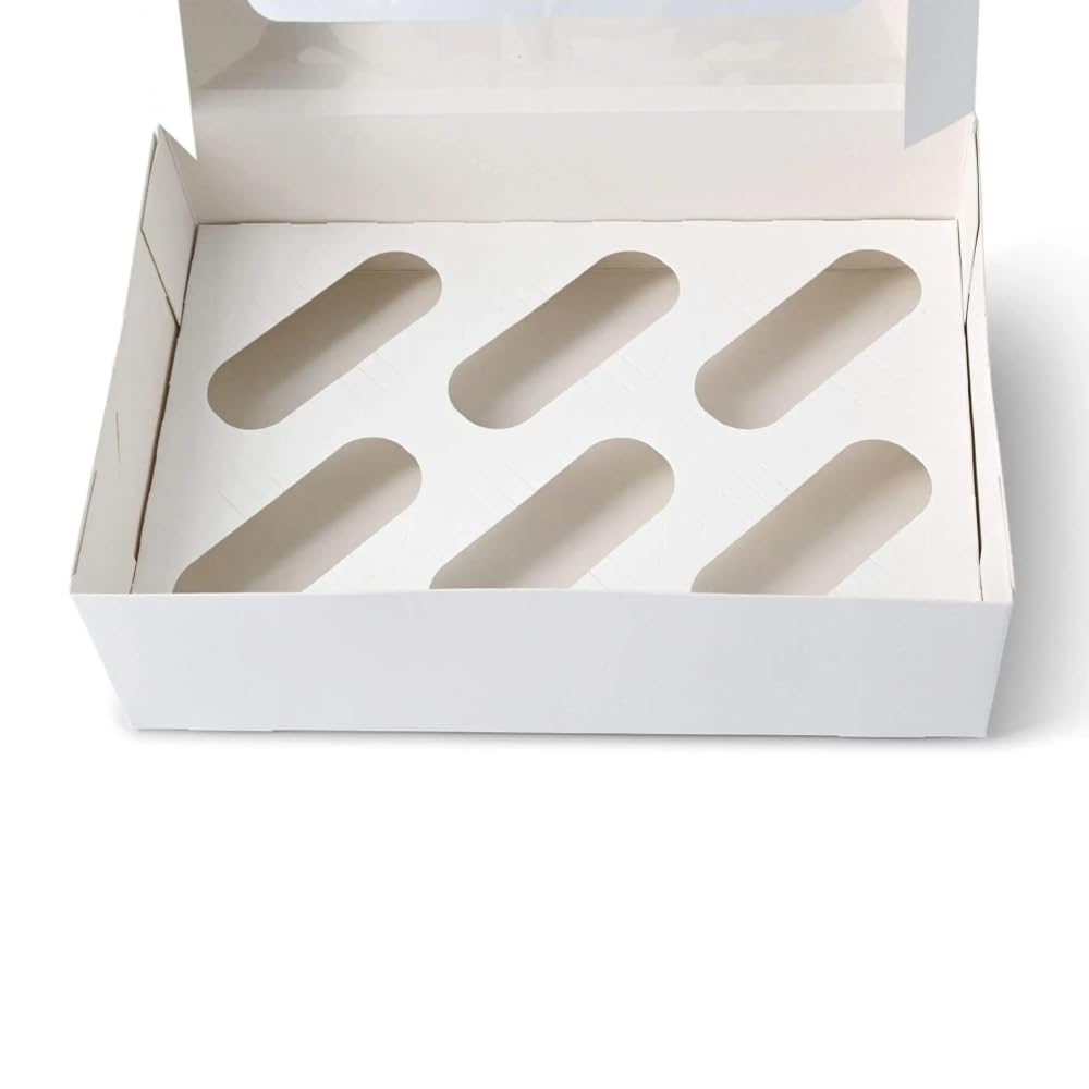 greenbox - Einlagen aus Karton für 6er Cupcake Boxen, weiß, 100 St.