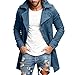 RTRDE Trench Coat Men Lightweight, Notch Lapel Double Breasted Business Casual Long Jacket for Peacoat Costume Fashion Clothing Chaquetas Largas Para Hombre (XXL, Blue)