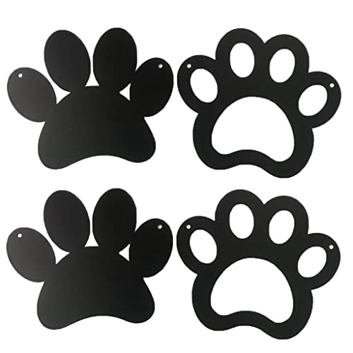 AIVOOF Dog Room Decor, Metal Black Paw Prints Wall Art Dog Lovers Gifts Puppy Decorations Signs for Home Kitchen Bathroom Bedroom,Style A