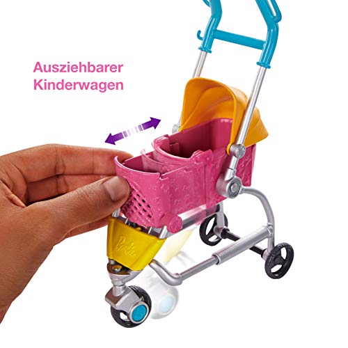 Barbie GHV93 - Barbie Hundebuggy Spielset mit Barbie-Puppe, 2 Hündchen und Wagen für die Hündchen – Bild 3
