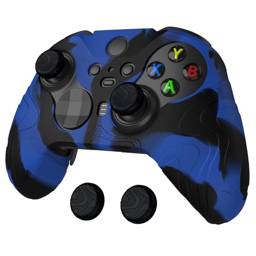 Image of PlayVital Mountain Range Edition Silicone Cover for Xbox Elite Wireless Controller Series 2, Blue & Black Anti-Slip Controller Skin for Xbox Elite Series 2 Core with Thumb Grips