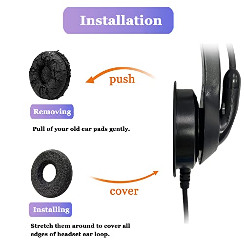 Ear Cushions for Plantronics Headset Earpads Replacement Foam Ear Pad Designed for Plantronics HW251N HW261N HW510 HW520 Blackwire C320 3210 3220 3320 Jabra PRO 920 Biz 2300 GN2000 Headphones (4 Pack)