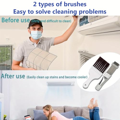 2Stück Kondensator Reinigung Kamm,Lamellenkamm für wärmepumpentrockner,Klimaanlage Kondensator Flosse Kamm,Trockner ReinigungsbüRste,Klimaanlage Kamm,Klimaanlage Fin Reiniger Spule Kondensator Bürste