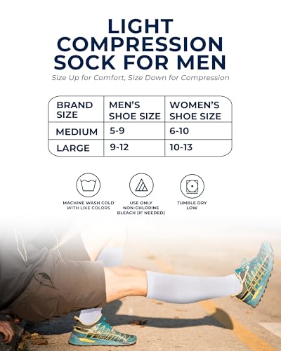 Image of Pembrook Cotton Light Compression Socks for Women & Men - 3 Pairs | 8-15 mmHg Comfort Compression Socks for Men & Women