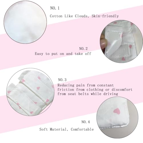 GZFQJJ 2PCS Bra Strap Pad Protector for Chest Port,Pacemaker Pillow for Bra Post-Surgery,Port Pillows for Chemo Patients,Heart Surgery Recovery Support Cushion (Love)