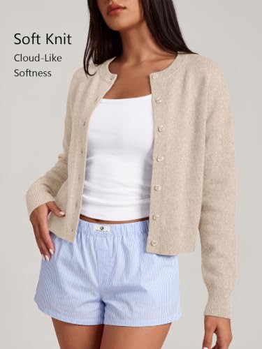Image of Trendy Queen Cropped Cardigan Sweaters for Women Fall Fashion Clothes 2026 | Lightweight Knit Button-Down, Y2K Open-Front Layering Piece for Fall, Spring & Office Wear