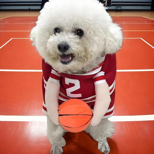 Hunde-Basketballspieler-Kostüm, Basketballkostüm, Hunde-Halloween-Kostüm, lustige Haustier-Kostüme, lustige Hunde-Sportkleidung, lustige Hundekostüme