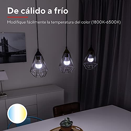 Trust WIFI CCT - E14-71297-02 Bombilla LED, Compatible con Alexa y Google Home, Luz LED Cambio Color, No Hub, 2.4GHz Lámpara LED, Bombilla Inteligente Blanca y en Color – Pack de 2 - imagen 2