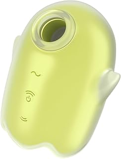 Satisfyer Glowing Ghost | 8,5 cm | Vibrador Double Air Pulse | 2 en 1: ondas de presión y vibración | Batería recargable | Resistente al agua (IPX7) | Silicona, color:amarillo
