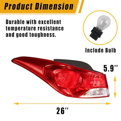 Boine Right Passenger Side Tail Light Compatible With 2011 2012 2013 Hyundai Elantra Rear Light Brake Lamps Replaces 924023Y000 HY2805119 (Right Passenger Side) by Boine - Used condition - Image 2