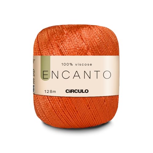 Image of CIRCULO Encanto Yarn 100% Viscose - Luxury & Shine - Light Worsted Weight Yarn - 140 yds, 3.52 oz - Color 4283 - Apricot