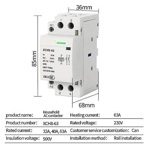 Contacteur modulaire rail DIN 230V 32A 2NC interrupteur commande tableau electrique - 3