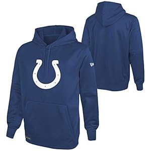 New Era NFL Football Men’s Stadium Logo Pullover Performance Hoodie, Small , Indianapolis Colts – Blue