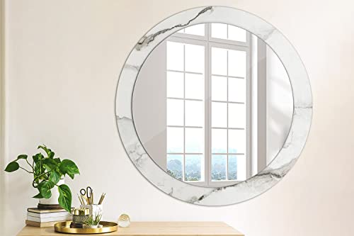 Miroir decoration murale rond sans cadre moderne 80cm salle de bain