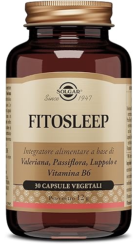 Solgar FITOSLEEP, 30 capsule vegetali – Valeriana, Passiflora, Luppolo + Vitamina B6 – rilassamento e sonno