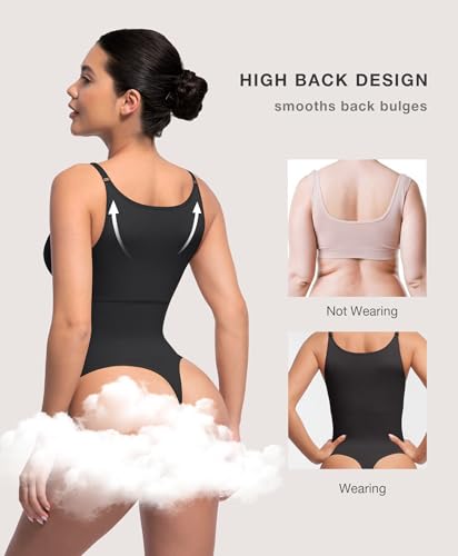 Lover-Beauty Shapewear Bodysuit for Women Tummy Control Seamless Sculpting Snatched Waist Thong Bodysuit with Removable Pads2