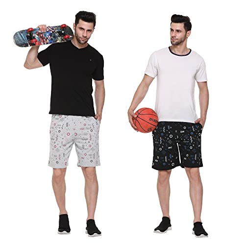 Image of Men's Cotton Sports Shorts with Zipper Pocket (Pack of 2)