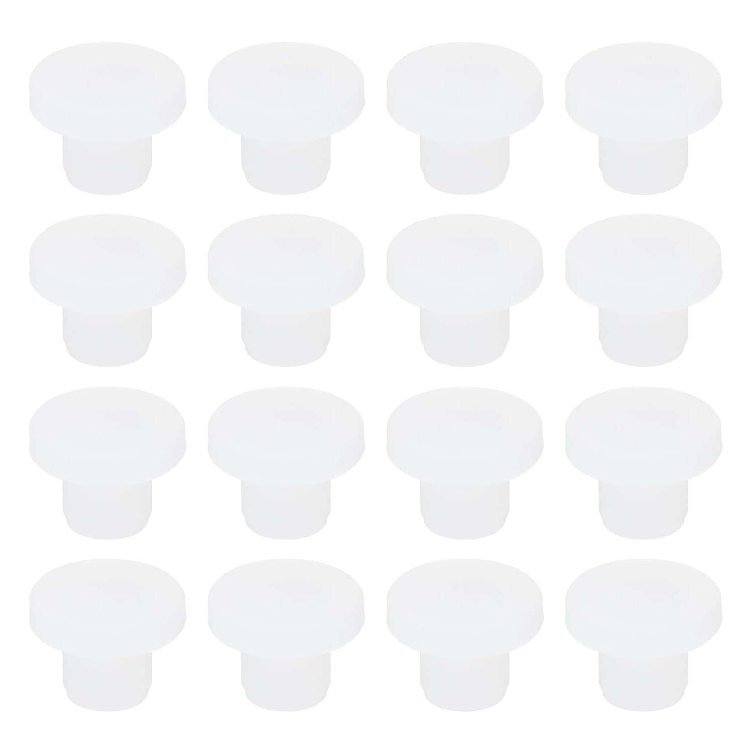 MECCANIXITY 2mm Silicone Rubber Solid Plug Soft Flexible Stoppers T-Shaped Silicone Plugs for Hole Translucent White 16 Pieces, 2x3.3x2mm