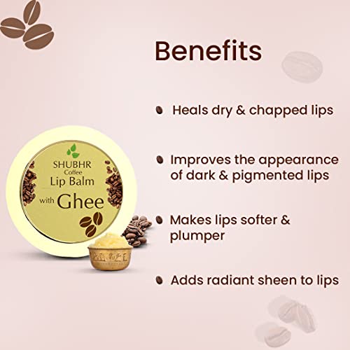 Blue Nectar Shubhr Coffee Lip Balm With Ghee For Dryness And Lips Brightening |100% Ayurvedic | Paraben & Sulphate Free (0.52 Oz, 10 Herbs) #TOP4