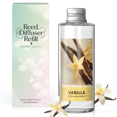 SCENTORINI Difusor De Fragancia para Habitación Vainilla200ML Recambio De Aceite Esencia, Ambientadores De Hogar Fragancia Duradera para El Hogar, Baño y Decoración De Habitación