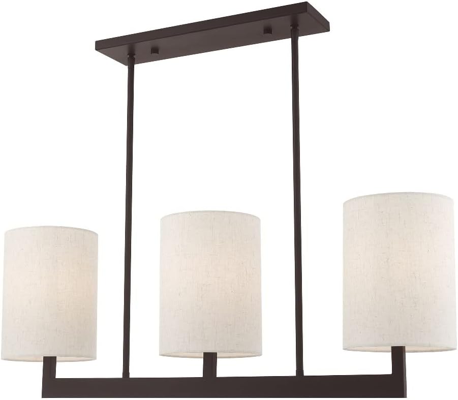 Hutcheson Brushed Nickel 3-Light Kitchen Island Linear Pendant