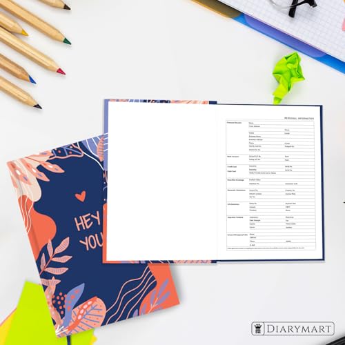 Image of Hard Bound Notebook for Girls & Women | A5 Ruled Journal | 192 Pages | 80 GSM Premium Paper | Designer Laminated Cover | Ribbon Bookmark | Notebook for School, College, Office, Journaling & Note Taking (DM4003)