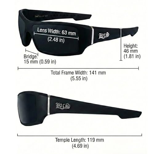 Image of Locs Men's Rectangular Hardcore Wrap Sunglasses - 9054 & 91264 Series