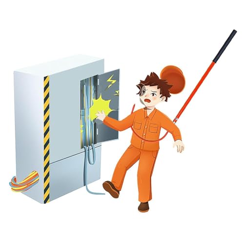 Rescue Hook Hotstick, One-Piece, Electrical Safety, Lightweight Insulated Anti-electrocution Life-Saving Hook with Non-Slip Handle, Multi-Purpose Stick, for 10kv 35kv 110kv(Red,3.3ft/1m)