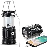 ☼【Función de banco de energía】 Lámpara de camping LED integrada de 5 V y 1600 mAh, puerto USB para función de banco de energía compatible con una variedad de cargas de smartphone