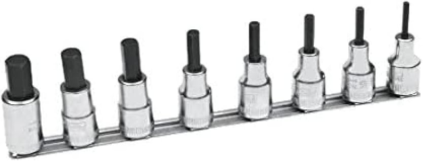 Bahco 7808HM BH7808HM Socket Drivers Set for Hex Screws, Silver, 1/2-Inch, Set of 8 Pieces