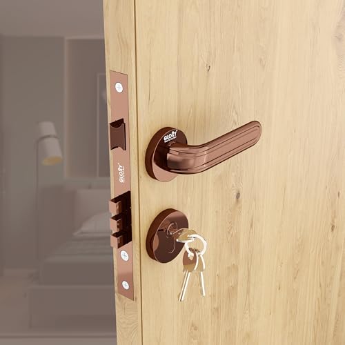Image of GLOXY Mortise Knob Locks for Main Door, Mortise Door Lock, Door Set with 3 Brass Keys, Bedroom Door Lock, Handle Lock for Kitchen, Balcony| Rose Gold Finish (2 Years Warranty, Pack of 1)