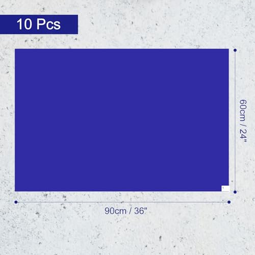 Image of uxcell 300pcs Adhesive /Sticky /Tacky Mats 24 inch x 36 inch, Case of 10 Mats, 30 Sheets Each, for Cleanroom, Warehouse, Laboratory, Capture Dirt and Dust, Blue